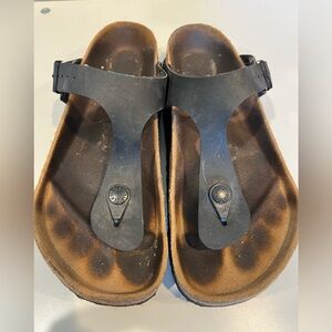 Birkenstock Gizeh Thong Sandals Womens Size 39 US 8-8.5 Brown preowned fair cond